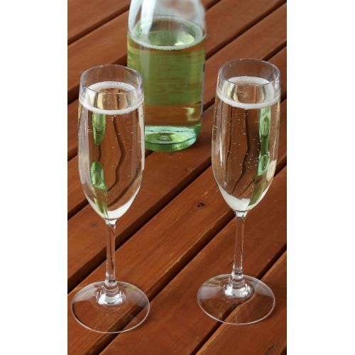  [아마존베스트]Lilys Home Unbreakable Acrylic Champagne Glasses, Made of Shatterproof Plastic and Ideal for Indoor and Outdoor Use, Reusable, Crystal Clear (5 oz. Each, Set of 4)