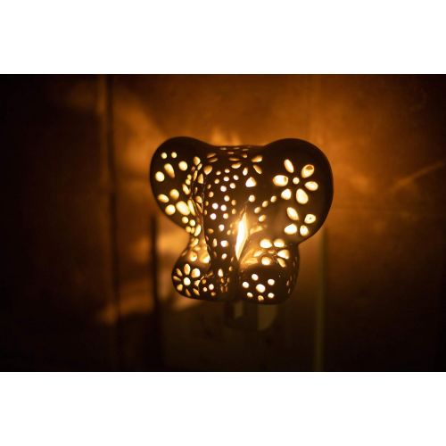  Lilys Lights White Elephant NIGHTLIGHT for Children | Nursery Decor Gift for Baby Shower
