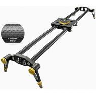 LimoStudio (Upgraded) 31.5 in Carbon Fiber Camera Slider, 80cm Dolly Track Rail, Smooth Bearing Stabilizer, Height Adjustable, Spirit Level, AGG1980