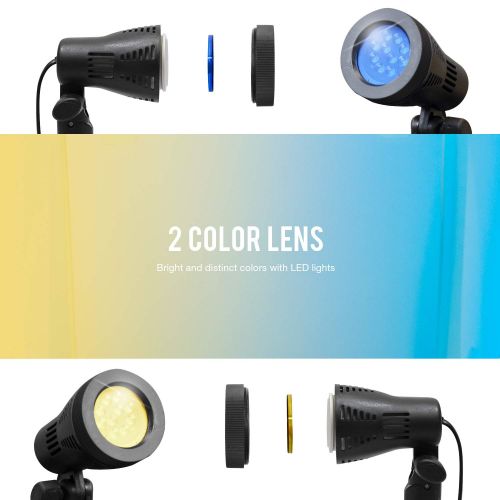  LimoStudio 2 Sets Photography Continuous LED Portable Light Lamp for Table Top Studio with Color Filters, Photography Photo Studio, AGG1501