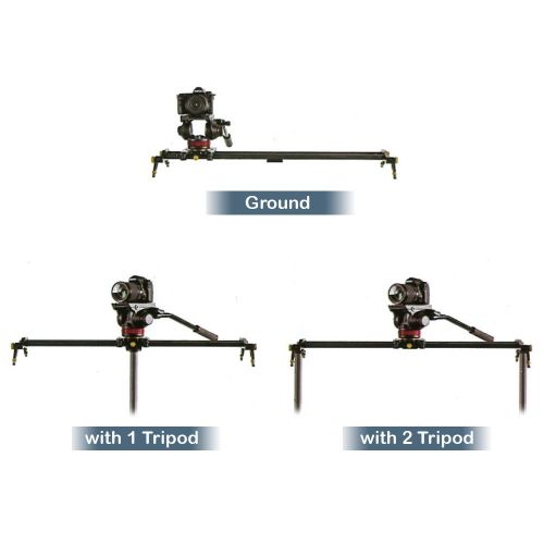  LimoStudio 39-inch DSLR Camera Slider Dolly Track, Video Stabilizer, Carbon Fiber Rail System, High Precision Smooth Bearing Slide with Standard Mount and Spirit Level, Photo Studi