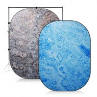 LimoStudio Photography Studio Disc Backdrop Reversible Pop Out Background Panel, East Sea Blue/Night Mist Gray, AGG1188