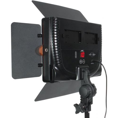  LimoStudio LED Barn Door Light Panel with Light Stand Tripod, Dimmable Brightness Control, Color Temperature Control by Color Filter Gel, Continuous Lighting Kit, AC Power Cord, Ph