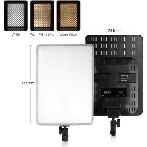  LimoStudio [2-Pack] 45Watt Dimmable Dual-Color Temperature Photo Video Light Panel with AC Adapter and Carrying Bag, AGG2810