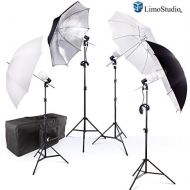 Photography Photo Portrait Studio 800W LED Bulbs Day Light Black and White Umbrella Continuous Lighting Kit by LimoStudio, AGG2754