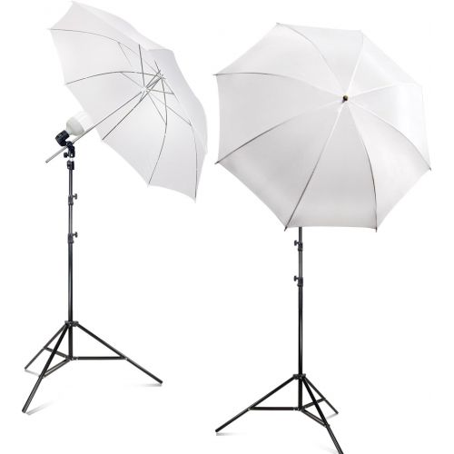  Photography Photo Portrait Studio 800W LED Bulbs Day Light Black and White Umbrella Continuous Lighting Kit by LimoStudio, AGG2754