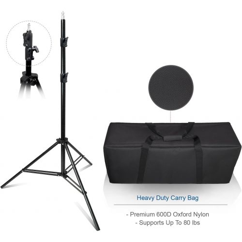  Photography Photo Portrait Studio 800W LED Bulbs Day Light Black and White Umbrella Continuous Lighting Kit by LimoStudio, AGG2754