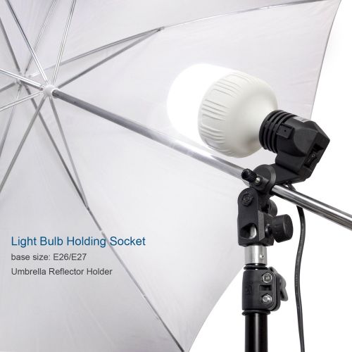  Photography Photo Portrait Studio 800W LED Bulbs Day Light Black and White Umbrella Continuous Lighting Kit by LimoStudio, AGG2754