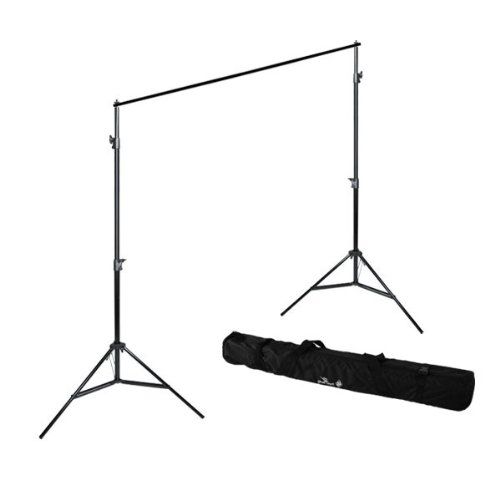  LimoStudio 900W Photography Portrait Photo Video Studio Light Kit, Triple Photography Umbrella Lighting with 6x9 Foot Black Backdrop Background Support Kit, AGG1127