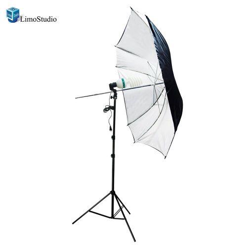  LimoStudio Photography Photo Studio 52 Double Layer BlackWhite Square Type Umbrella Continuous Lighting Kit with Perfect Daylight Bulb, VAGG1484