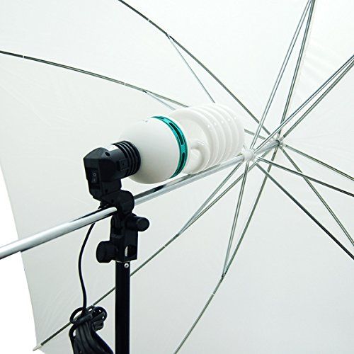  LimoStudio Photography Photo Studio 52 Double Layer BlackWhite Square Type Umbrella Continuous Lighting Kit with Perfect Daylight Bulb, VAGG1484