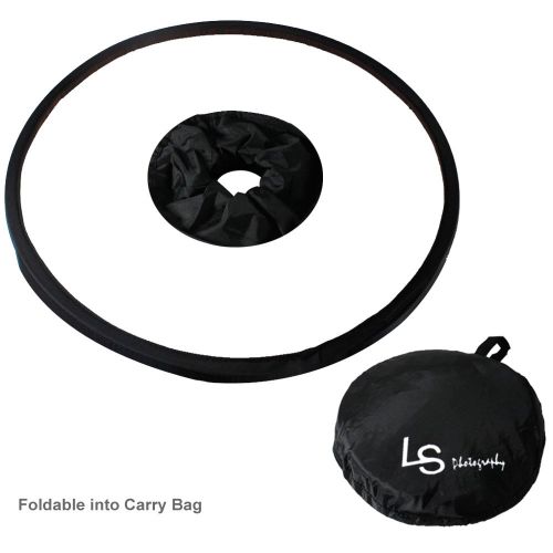  LimoStudio Round Ring Flash Diffuser 18 Collapsible & Foldable Soft Box for Speedlight and Flash Studio