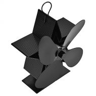 Limouyin 4 Blade Fireplace Fan Stove Fireplace Fan with for Wood, Log Burner, Fireplace