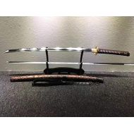 Lin creative Kendo Sword,Nihontou Katana,Hand Forged,High Carbon Steel Burn Blade,Leather,Alloy