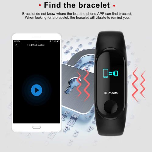  Linbing123 Farbdisplay, intelligentes Armband, Herzfrequenz-Monitor-Touchpad, Fitness-Tracker, intelligenter Armband-Aktivitats-Tracker, Bluetooth-Schrittzahler mit intelligenter Schlafmonito