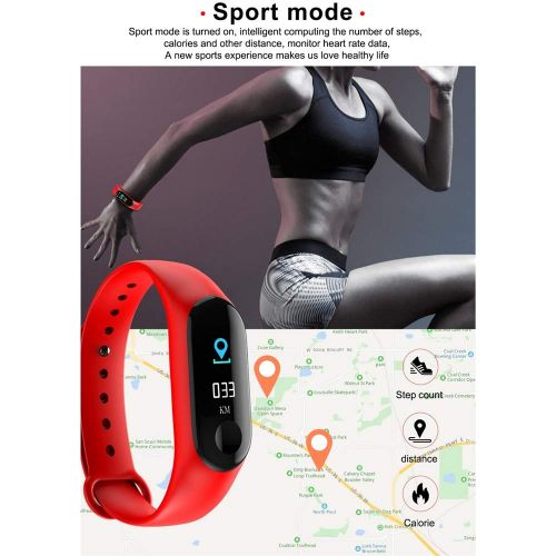  Linbing123 Farbdisplay, intelligentes Armband, Herzfrequenz-Monitor-Touchpad, Fitness-Tracker, intelligenter Armband-Aktivitats-Tracker, Bluetooth-Schrittzahler mit intelligenter Schlafmonito