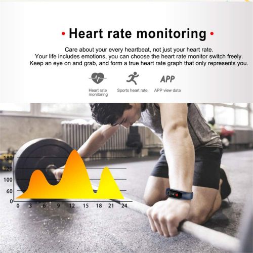  Linbing123 Farbdisplay, intelligentes Armband, Herzfrequenz-Monitor-Touchpad, Fitness-Tracker, intelligenter Armband-Aktivitats-Tracker, Bluetooth-Schrittzahler mit intelligenter Schlafmonito