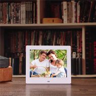 Linbing123 8-Inch Digital Photo Frame with High Resolution LCD, MP3 Music and 720P HD Video Playback, Auto On/Off Timer, Ultra Slim Design,White