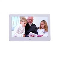 Linbing123 Digital Picture Photo Frame with Display High Resolution HD 1024×600 Eletronic Picture Frame with Video Player Stereo MP3 Calendar Auto On/Off Timer 10 inch,White