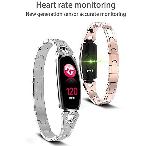  Linbing123 Smart Bracelet Female Wristband Blood Pressure Heart Rate Monitor Fitness Tracker IP67 Waterproof Smart Belt Womens Smart Remote Music Photo,003