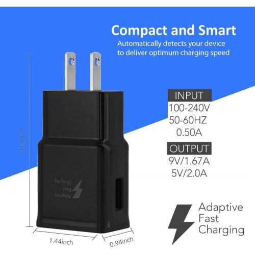  [아마존베스트]Linbird Adaptive Fast Charging Wall Charger and 5-Feet USB Type C Cable Kit Bundle Compatible with Samsung Galaxy S20/S10/S10+/S9/S9+/S8/S8+ Note 8/Note 9 & Other Smartphones (Black)