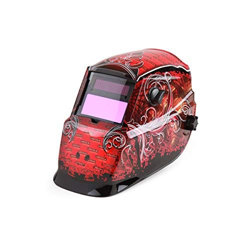  Lincoln Electric Auto Darkening Welding Helmet, RedBlack, 600S, 9 to 13 Lens Shade