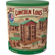 LINCOLN LOGS-Collectors Edition Village-327 Pieces-Real Wood Logs-Ages 3+ - Best Retro Building Gift Set for Boys/Girls-Creative Construction EngineeringTop Blocks Game Kit - Pres