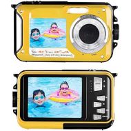 [아마존베스트]Lincom Underwater Camera Waterproof with Dual Screen 2.7K 48MP Underwater Camera Digital Waterproof for Snorkelling Selfie Camera