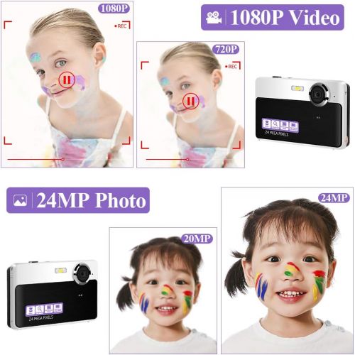  [아마존베스트]SUNLEO Digital Camera Mini Video Camera Point and Shoot Camera 2.4inch 24 MP HD Students Digital Camera for Kids Teenagers Beginners