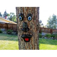 LindasYardArt Tree face, Concrete tree face, hand painted tree face, fence art, yard art, Black tree face, concrete face