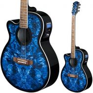 [아마존베스트]Lindo Electric Acoustic Guitar Left Handed Blue Shark with Active Preamp, Digital Tuner, XLR/Jack and Padded Gig Bag