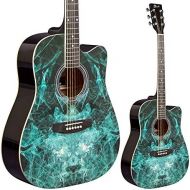 [아마존베스트]Lindo Gitarren Lindo Blue Fractal Apprentice Series 42C Acoustic Guitar & Gig Bag