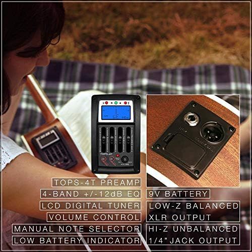  [아마존베스트]Lindo Gitarren Lindo Feeling Series Electro Acoustic Guitar with LCD Tuner XLR/Carry Case & Full Accessory Pack (Gig Bag, Stand, Strings, Strap, 10Plectrums, DVD, Capo)