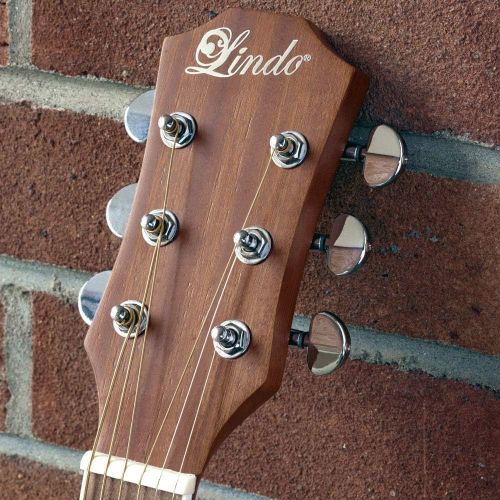  [아마존베스트]Lindo Gitarren Lindo Feeling Series Electro Acoustic Guitar with LCD Tuner XLR/Carry Case & Full Accessory Pack (Gig Bag, Stand, Strings, Strap, 10Plectrums, DVD, Capo)