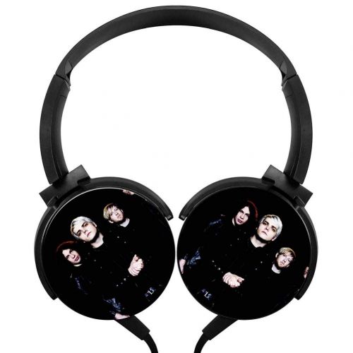  Lindsey-Aha Wired Stereo Headphone My Che-mical Romance Portable Noise Cancelling Over Ear with Mic Headset Earphone Earpiece