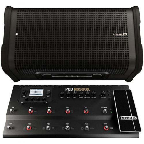  Line 6 HD500X Multi-Effects Processor with StageSource L2T Amp  Loudspeaker