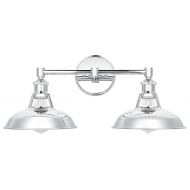 Linea di Liara Olivera 2 Light Bathroom Vanity Light | Chrome Industrial Wall Sconce with LED Bulbs LL-WL882-2PC