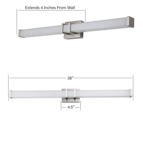  Linea di Liara Baracino 36 inch LED Bathroom Vanity Lights | Brushed Nickel Bathroom Light LL-WL918-1BN-36