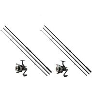 [아마존베스트]Lineaeffe 2 x Carp Set Carp Rod + Free Spool Reel + Carp Line 3 Pieces / 3.00 lbs