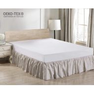 Simple&Opulence Easy Fit Breathable Premium Dust Ruffle with Classic 14 inch Drop Bed Skirt (Pleated-Linen, Twin)