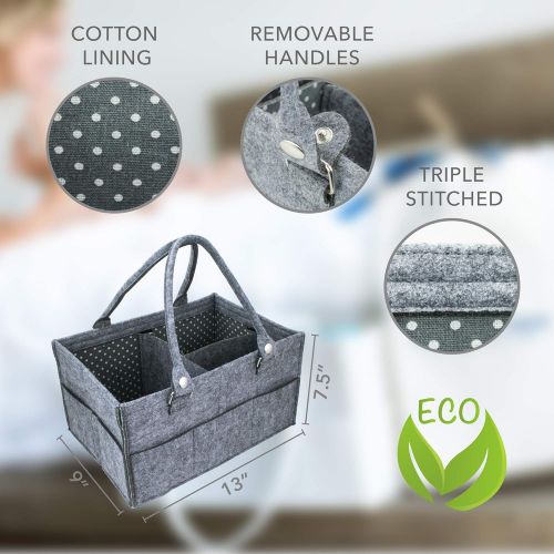  Linen Perch Diaper Caddy Organizer-Baby Shower Basket for Boy or Girl-Nursery Storage Bin - Diaper Car Caddy for Travel Wipes and Toys