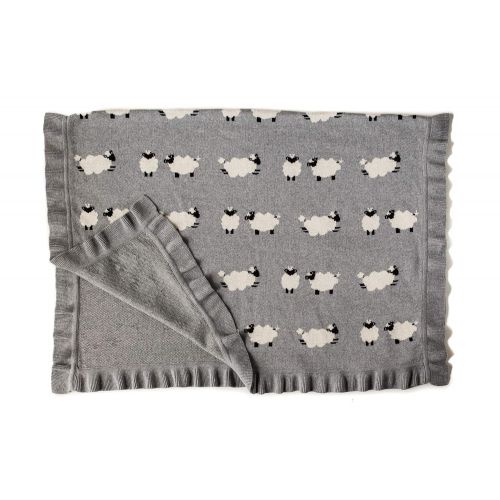  Linen Perch Luxury Sheep Baby Nursery Blanket - Newborn Baby Shower Gift for Boy or Girl in Deluxe Gift Box - Warm Cotton Baby or Toddler Blanket - 40 inches x 32 inches