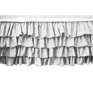 Linen Street - Easy Fit Twin XL Size Multi Ruffled Bed Skirt with 22 Inch Extra Drop - Solid White - Premiun Collection 600 Thread Count 100% Cotton Dust Ruffle by The Great Americ