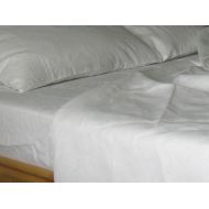 LinenComfort Linen Sheet set King White Natural Flax European Bedding Deep Pocket 10 - 22 Medium Weight