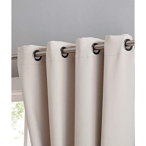  LinenZone Nicole - 1 Patio Extra Wide Premium Thermal Insulated Blackout Curtain Panel - 16 Grommets - 102 Inch Wide - 96 Inch Long - Ideal for Sliding and Patio Doors (1 Panel 102x96, Ivory