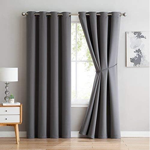  LinenZone Nicole - 1 Patio Extra Wide Premium Thermal Insulated Blackout Curtain Panel - 16 Grommets - 102 Inch Wide - 96 Inch Long - Ideal for Sliding and Patio Doors (1 Panel 102x96, Ivory