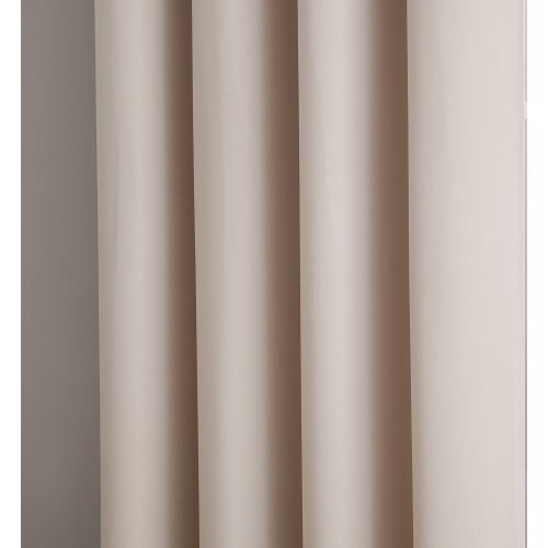  LinenZone Nicole - 1 Patio Extra Wide Premium Thermal Insulated Blackout Curtain Panel - 16 Grommets - 102 Inch Wide - 96 Inch Long - Ideal for Sliding and Patio Doors (1 Panel 102x96, Ivory