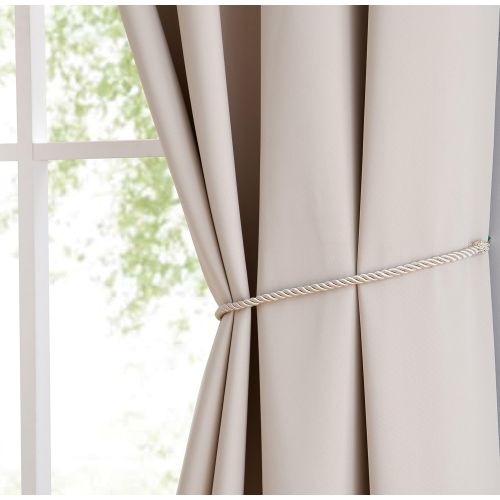  LinenZone Nicole - 1 Patio Extra Wide Premium Thermal Insulated Blackout Curtain Panel - 16 Grommets - 102 Inch Wide - 96 Inch Long - Ideal for Sliding and Patio Doors (1 Panel 102x96, Ivory