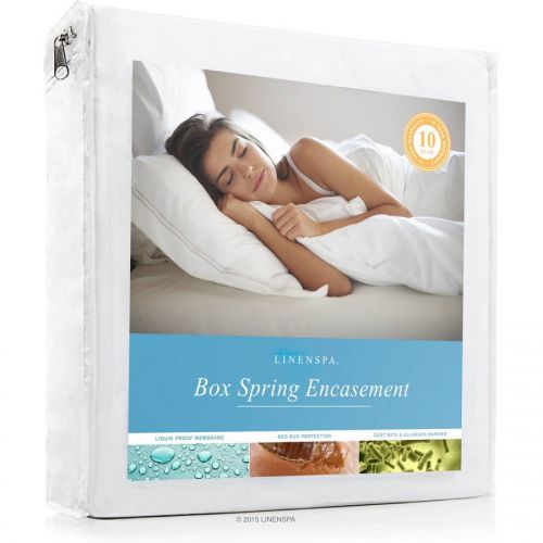  Linenspa Zippered Box Spring Encasement Protector, Multiple Sizes