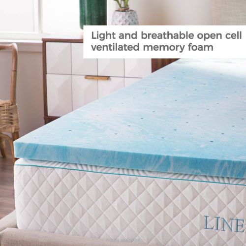  Linenspa 2 Inch Gel Swirl Memory Foam Topper-Queen